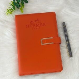 Hermès Orange Leather Notebook Cover
